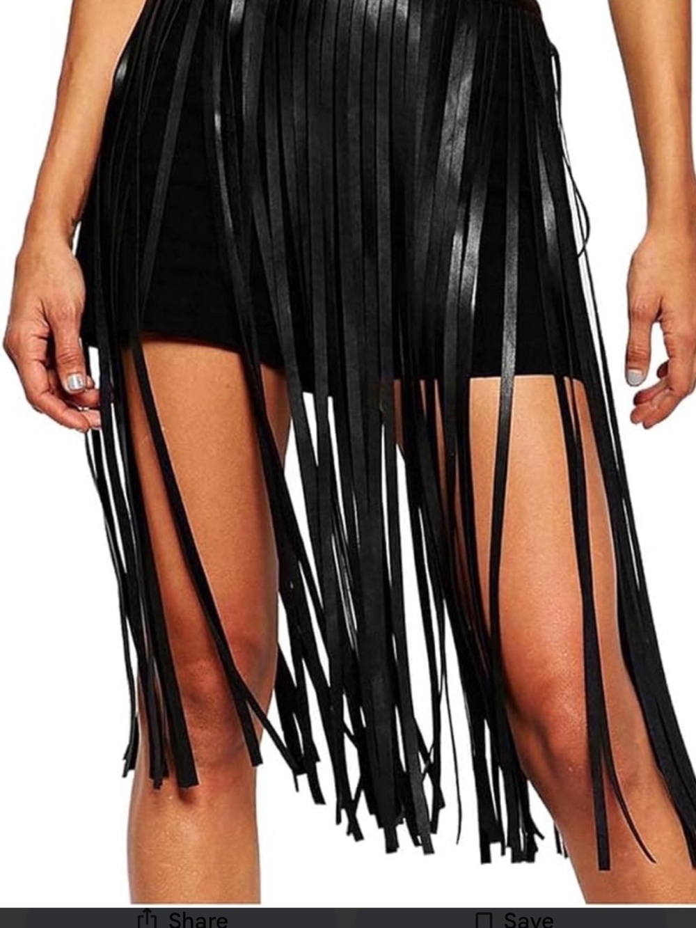 Black Fringe Belt Skirt